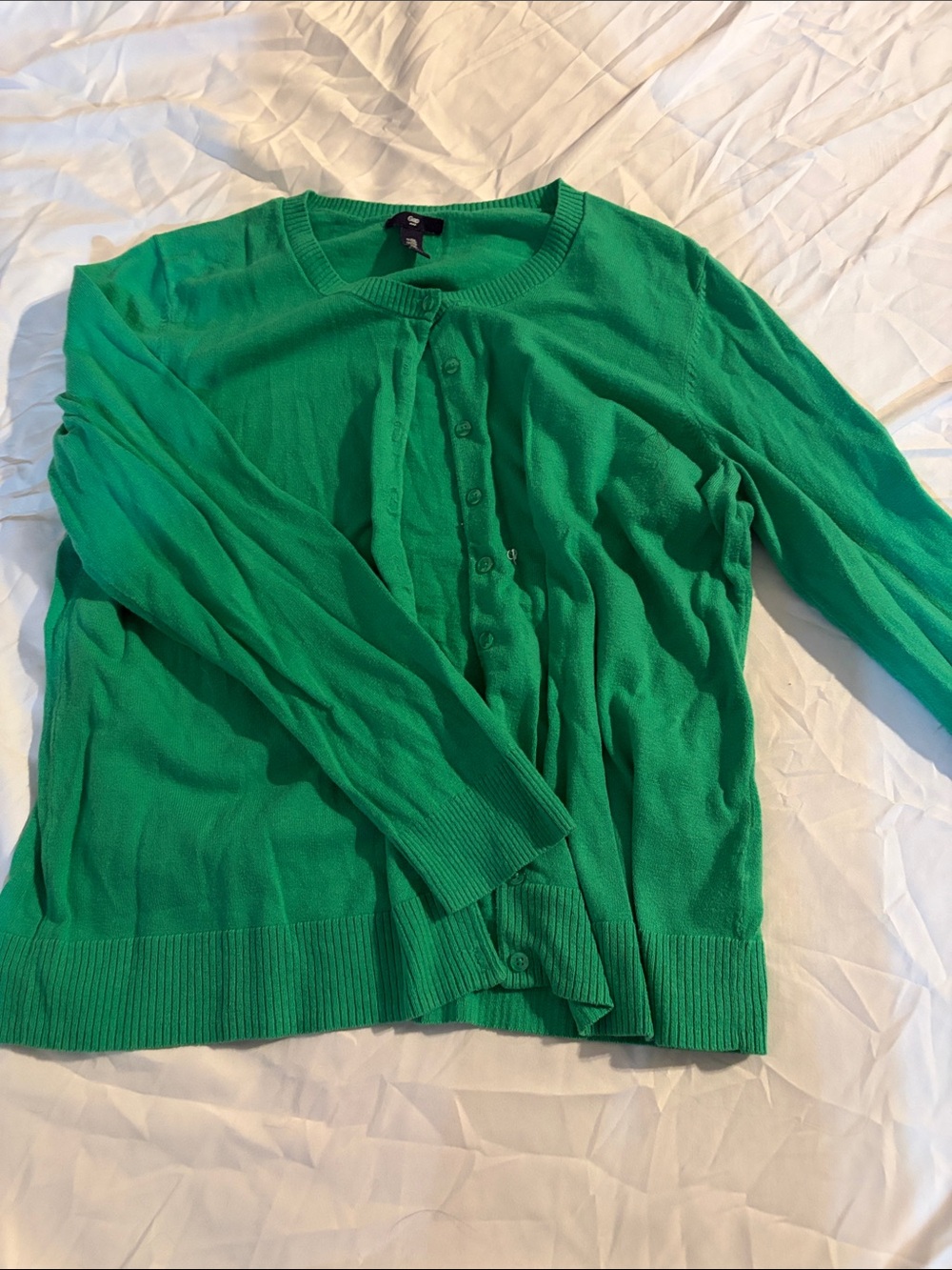 GAP Bright Green Button-Front Women's Cardigan